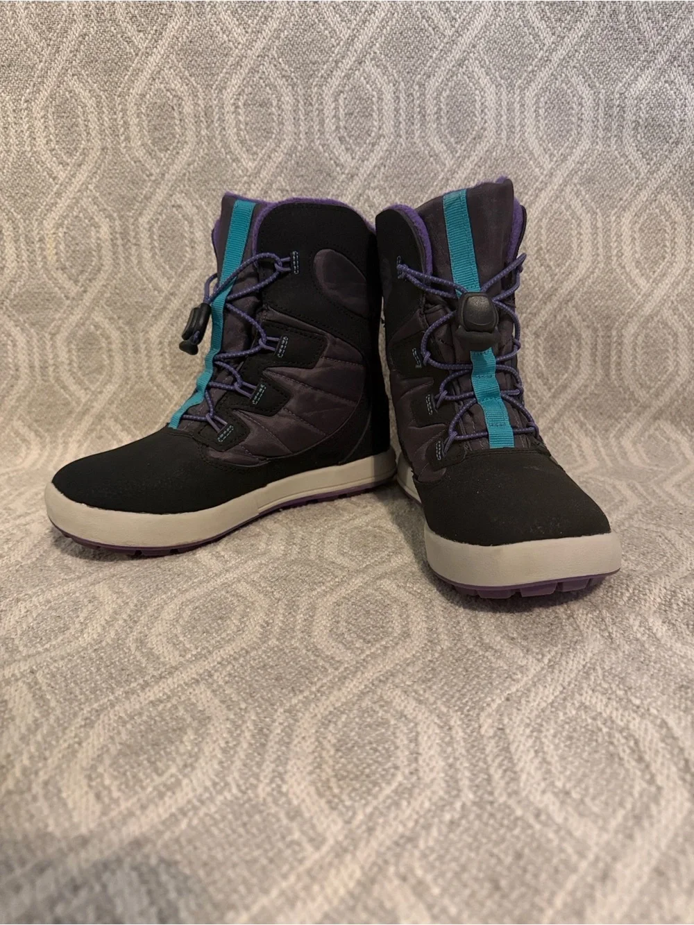 Merrell Girls Black and Teal Winter Boots - Lightweight Waterproof Comfort